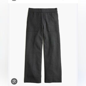 J. Crew Ponte Wide Leg Crop Charcoal Trousers with patch pockets - small